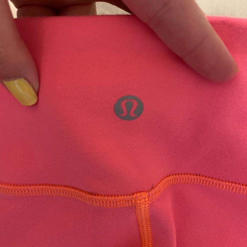 PRICE FIRM!! Lululemon hot coral cropped pants - Picture 7 of 7